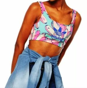 Adidas Original Banana Print Bra Top XFarm Rare Women's Size Extra Small
